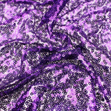 tiny sequins on mesh fabric for party dressmaking Purple