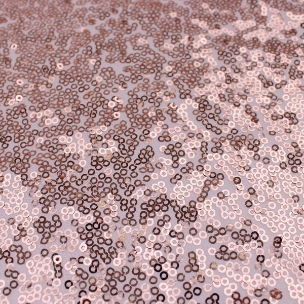 tiny sequins on mesh fabric for party dressmaking Rose Gold