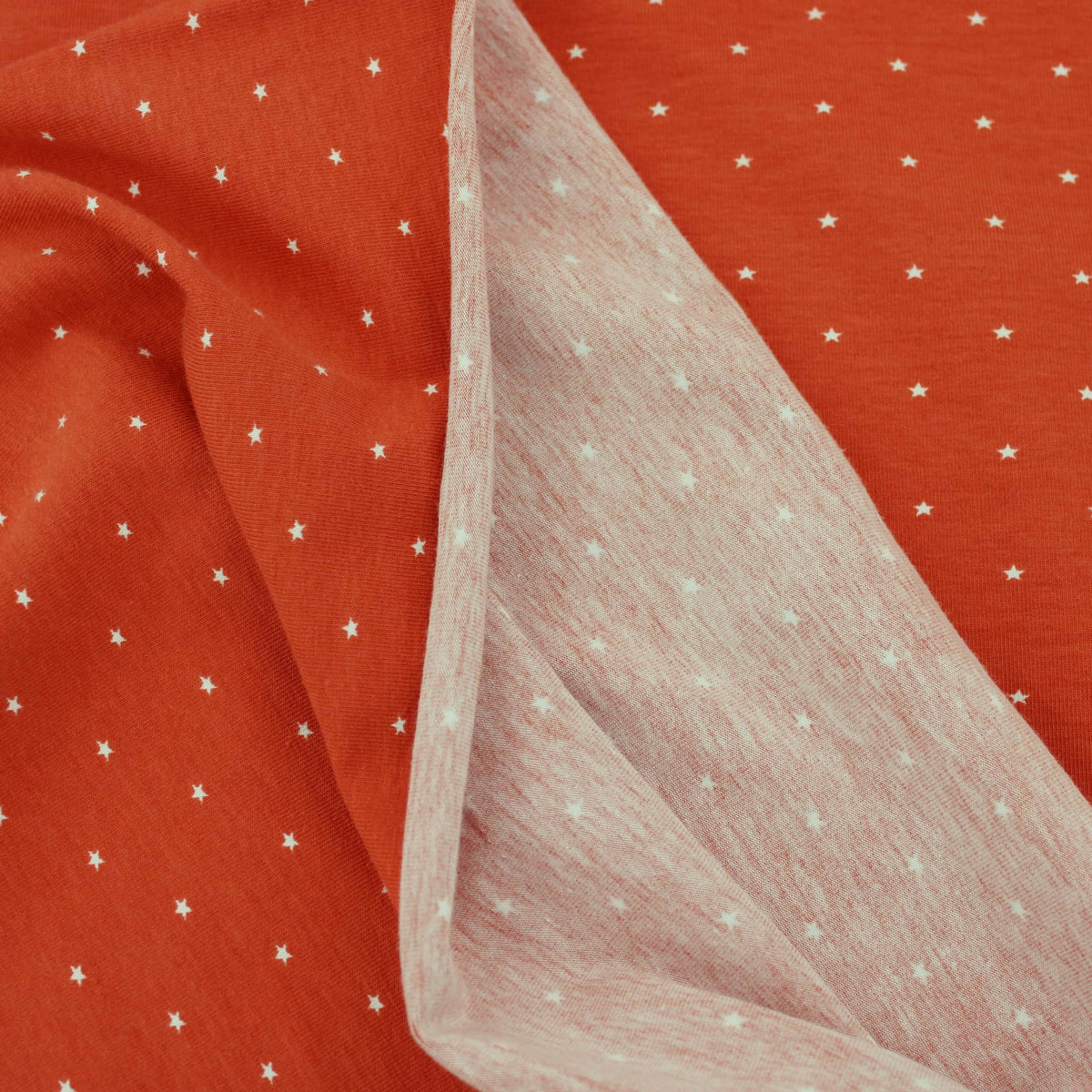 Tiny Little Stars Cotton Jersey Print Dressmaking Fabric Material Kids OEKO TEX Jersey Stretch spandex Nightwear Pyjamas Knit soft Brique