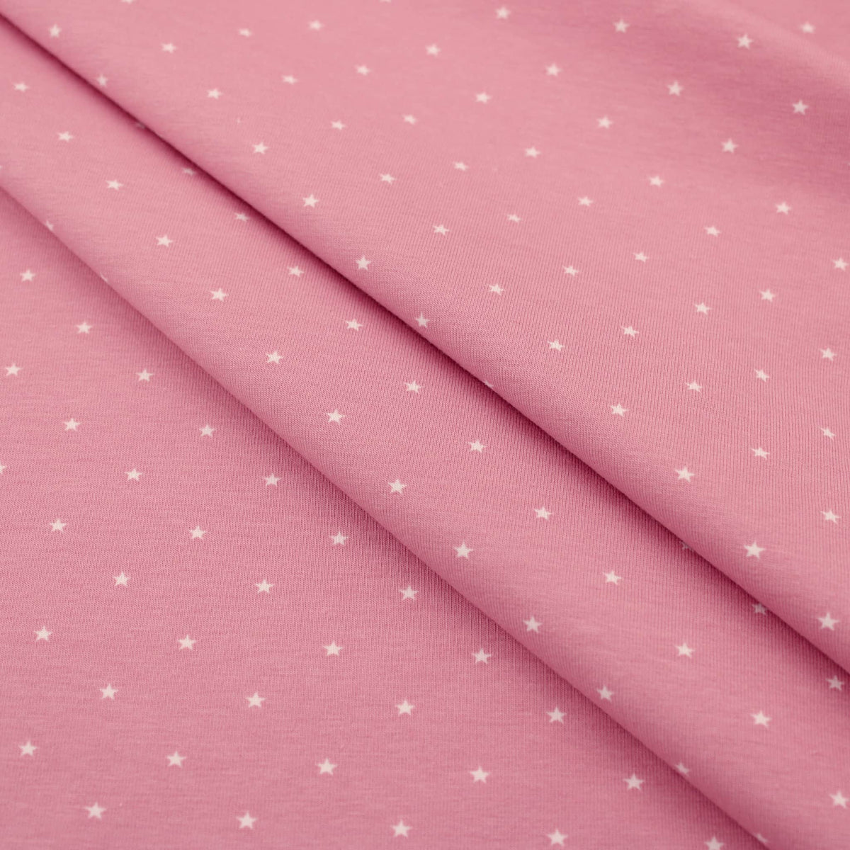 Tiny Little Stars Cotton Jersey Print Dressmaking Fabric Material Kids OEKO TEX Jersey Stretch spandex Nightwear Pyjamas Knit Light Rose