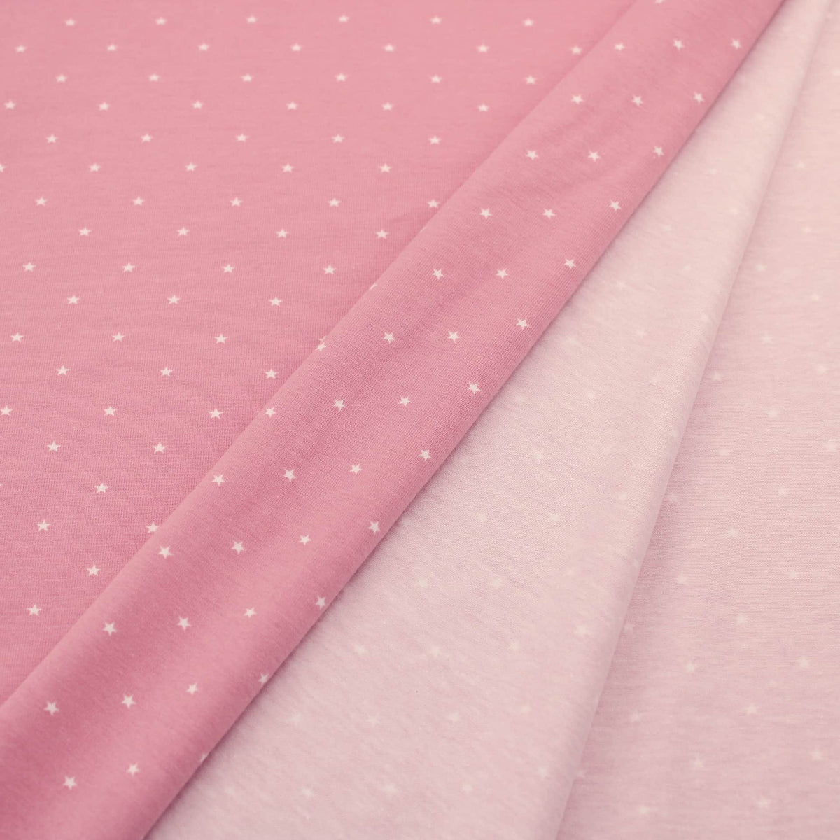 Tiny Little Stars Cotton Jersey Print Dressmaking Fabric Material Kids OEKO TEX Jersey Stretch spandex Nightwear Pyjamas Knit Light Rose
