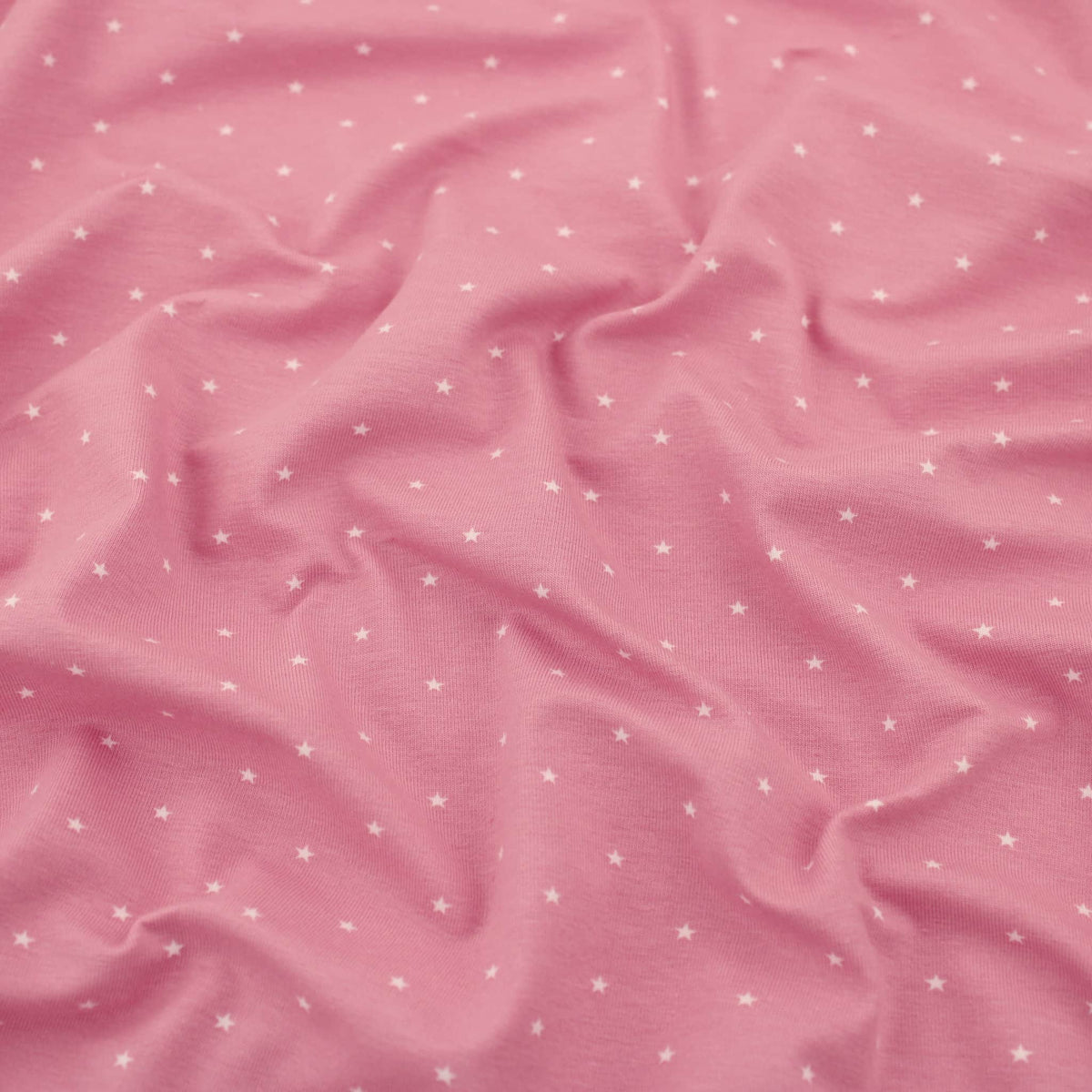 Tiny Little Stars Cotton Jersey Print Dressmaking Fabric Material Kids OEKO TEX Jersey Stretch spandex Nightwear Pyjamas Knit Light Rose