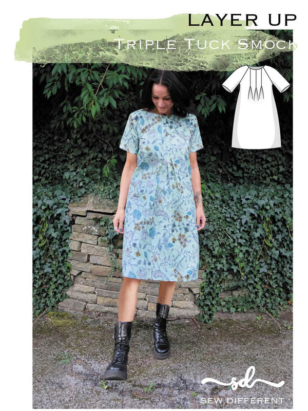 Triple Tuck Smock Sewing Pattern Sew Different Dress Project Clothing Dressmaking New Fabric By Sew Different
