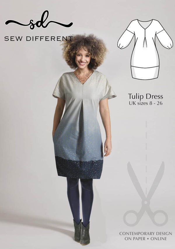 Tulip Dress Sewing Pattern Sew Different Dress Project Clothing Dressmaking New Fabric By Sew Different