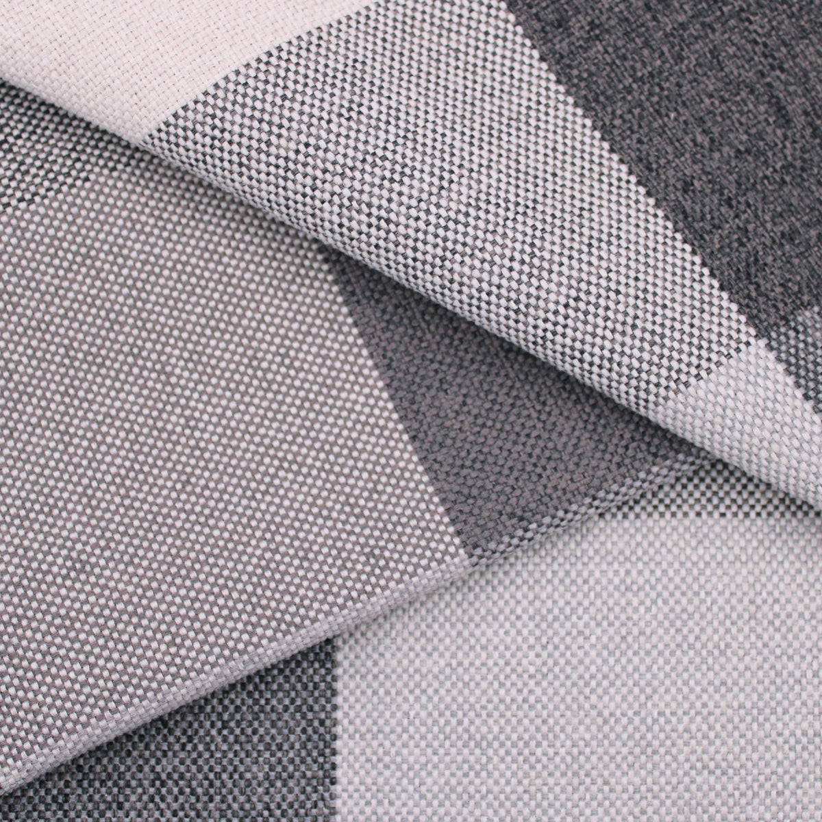 plain weave checked upholstery fabric Charcoal