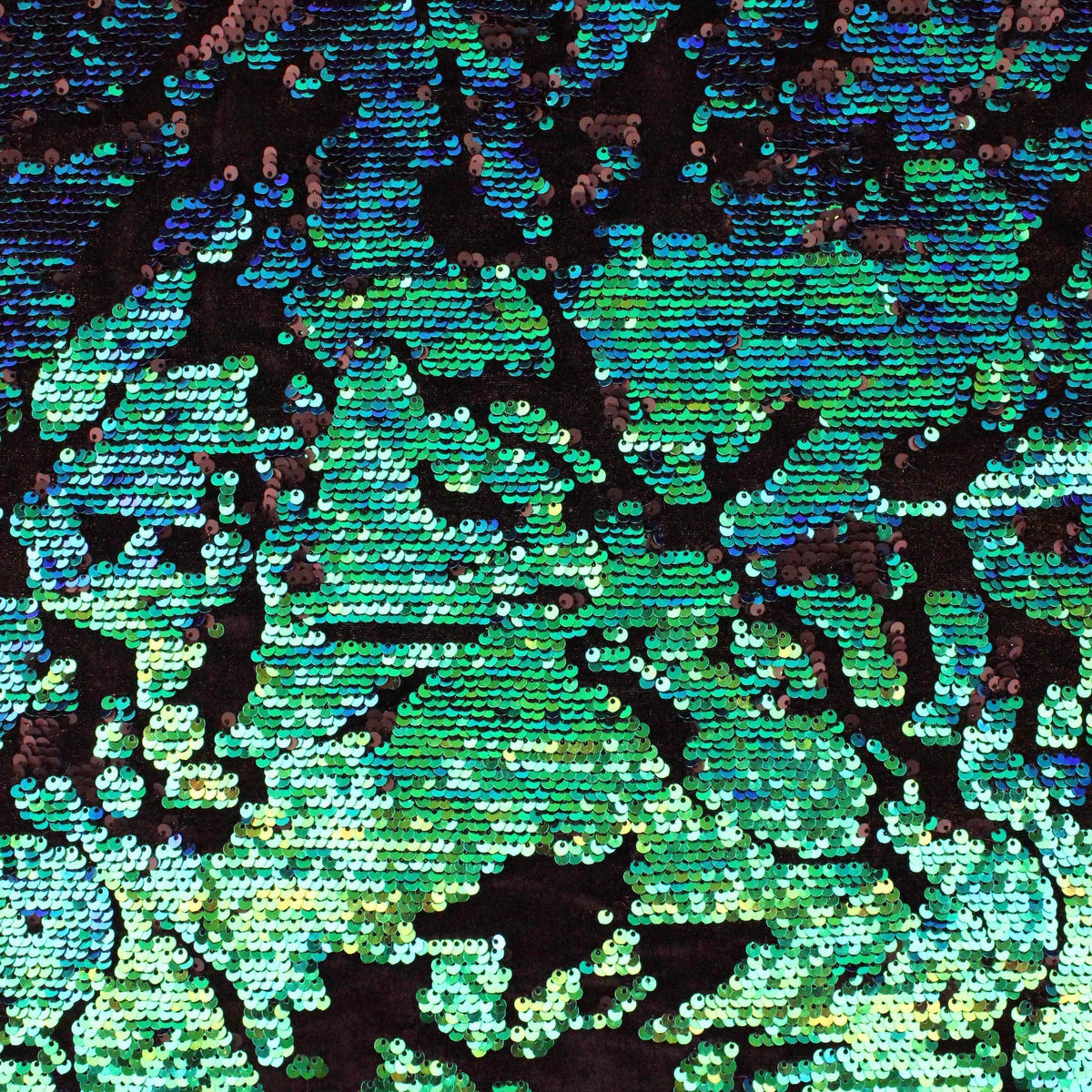 changing tone medium sequins on black velvet fabric Turquoise
