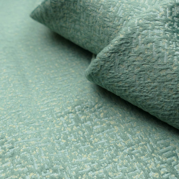 velvety smooth furnishing textured chenille fabric Sea Green