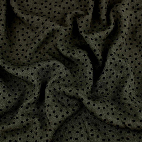Viscose Twill Black Spots Print Dress Fabric Women Material Lawn Dressmaking Drape Khaki