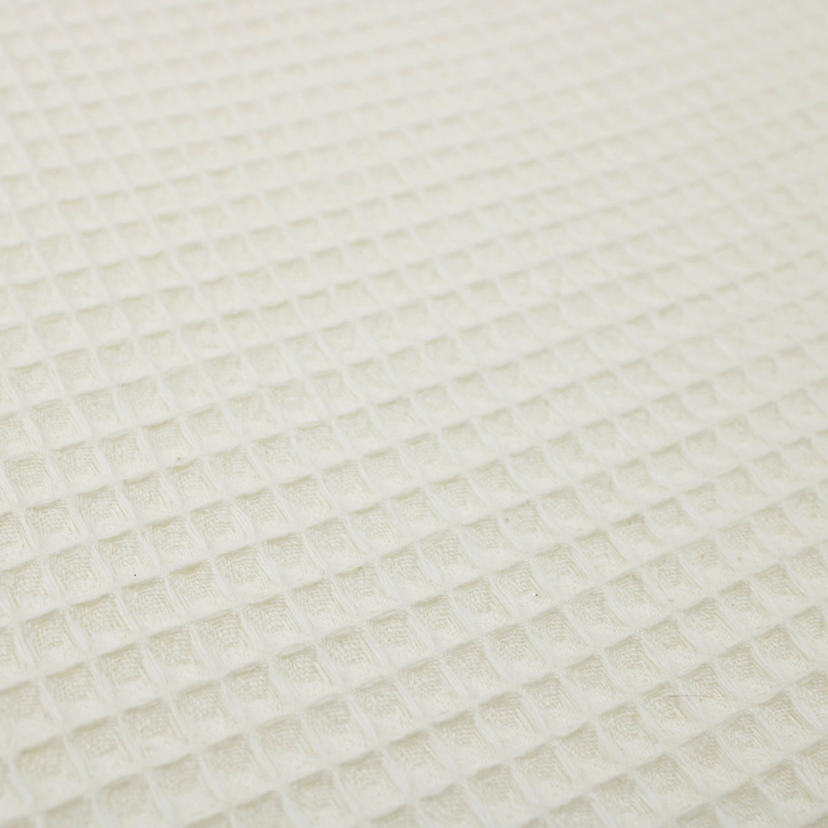 soft towelling woven cotton waffle fabric Ivory
