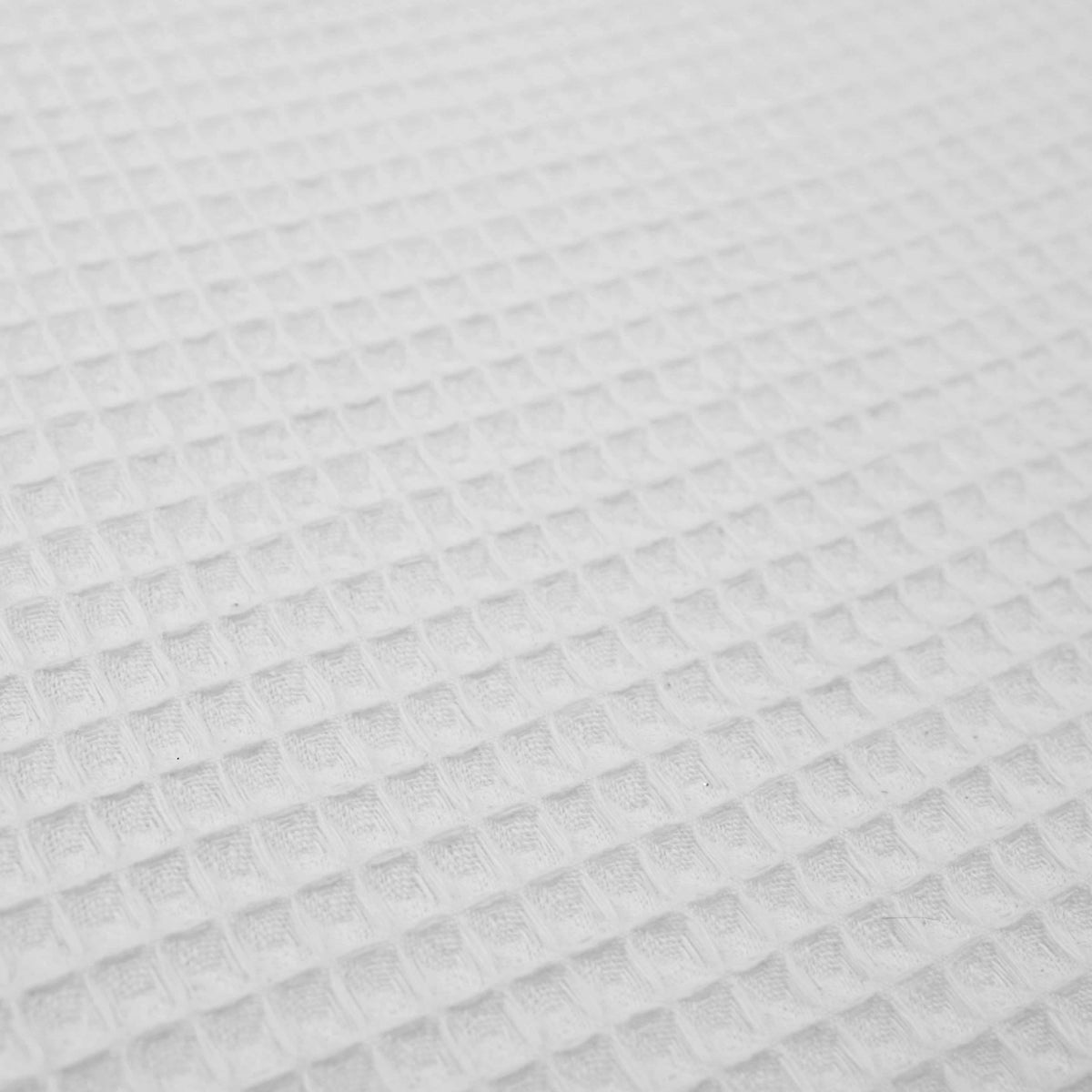 soft towelling woven cotton waffle fabric White