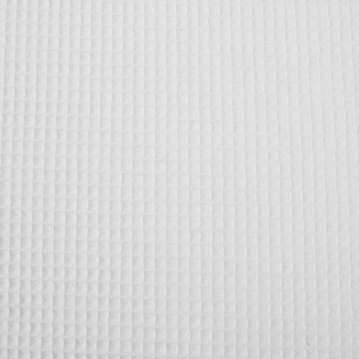 soft towelling woven cotton waffle fabric White