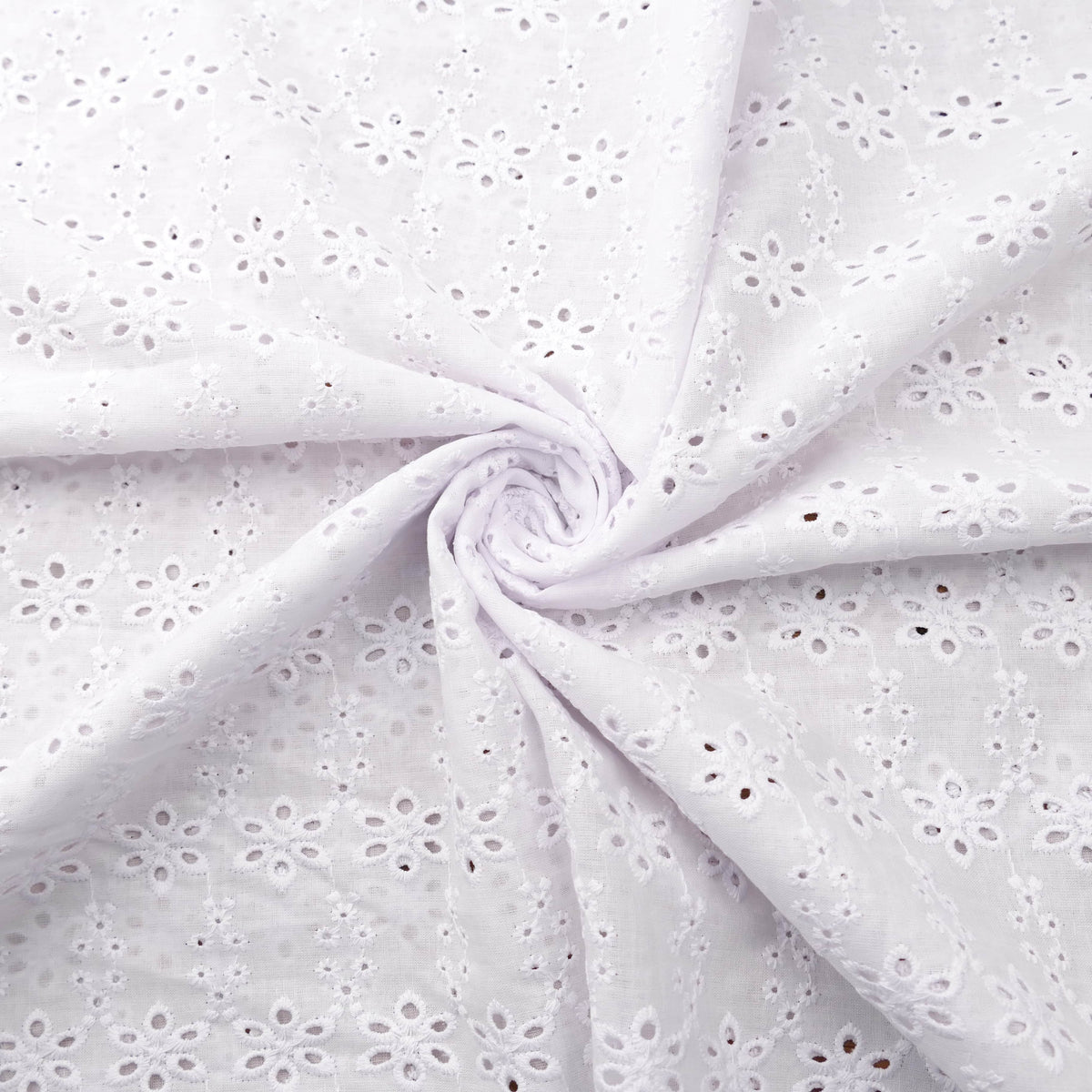 embroidered pure cotton dressmaking women kids fabric 6 Petal Flower