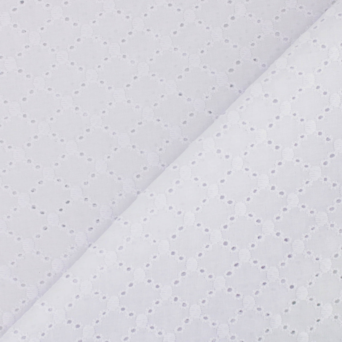 embroidered pure cotton dressmaking women kids fabric Dotty Grid