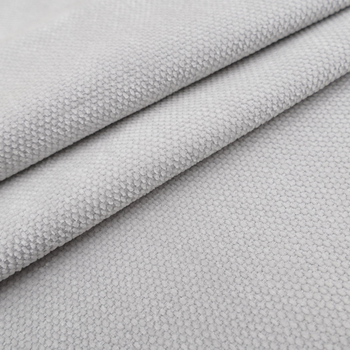 Smooth chenille soft furnishing upcycling fabric Silver Grey