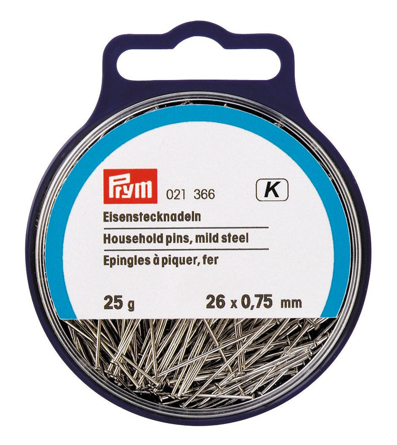 Prym Straight Pins: Mild Steel, Silver, 0.75 x 26 mm - 021366
