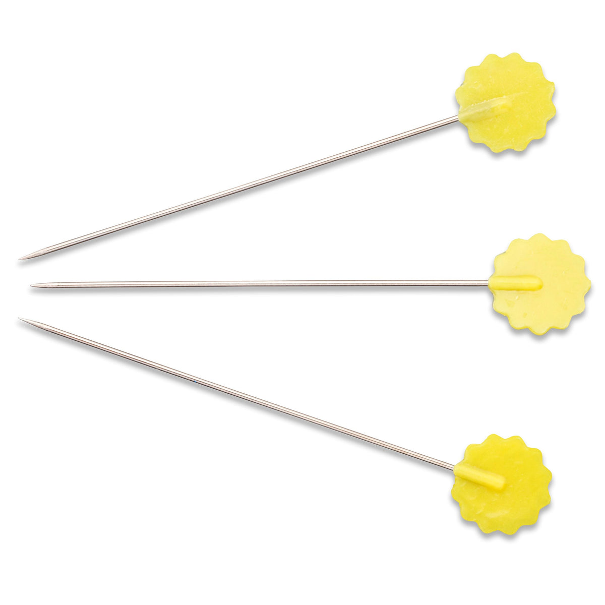 Prym Quilter's Flat Flower Pins - Silver & Yellow, 0.60 x 50 mm - 028520