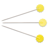 Prym Quilter's Flat Flower Pins - Silver & Yellow, 0.60 x 50 mm - 028520