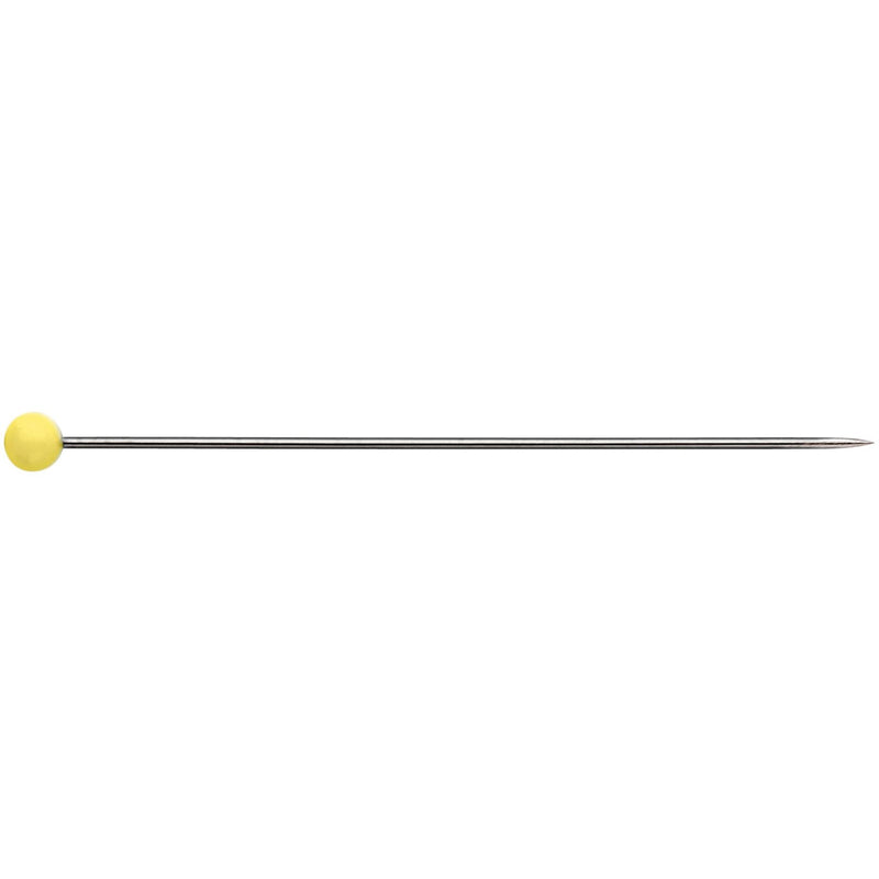 Prym Glass-Headed Pins Yellow 43x0.60mm 20g - 029153