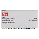 Prym Glass-headed Pins No. 9: Assorted Colours 0.60 x 30 mm - 029265