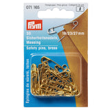 Prym Safety Pins: Gold Coil Brass 19/23/27mm for Crafting - 071165