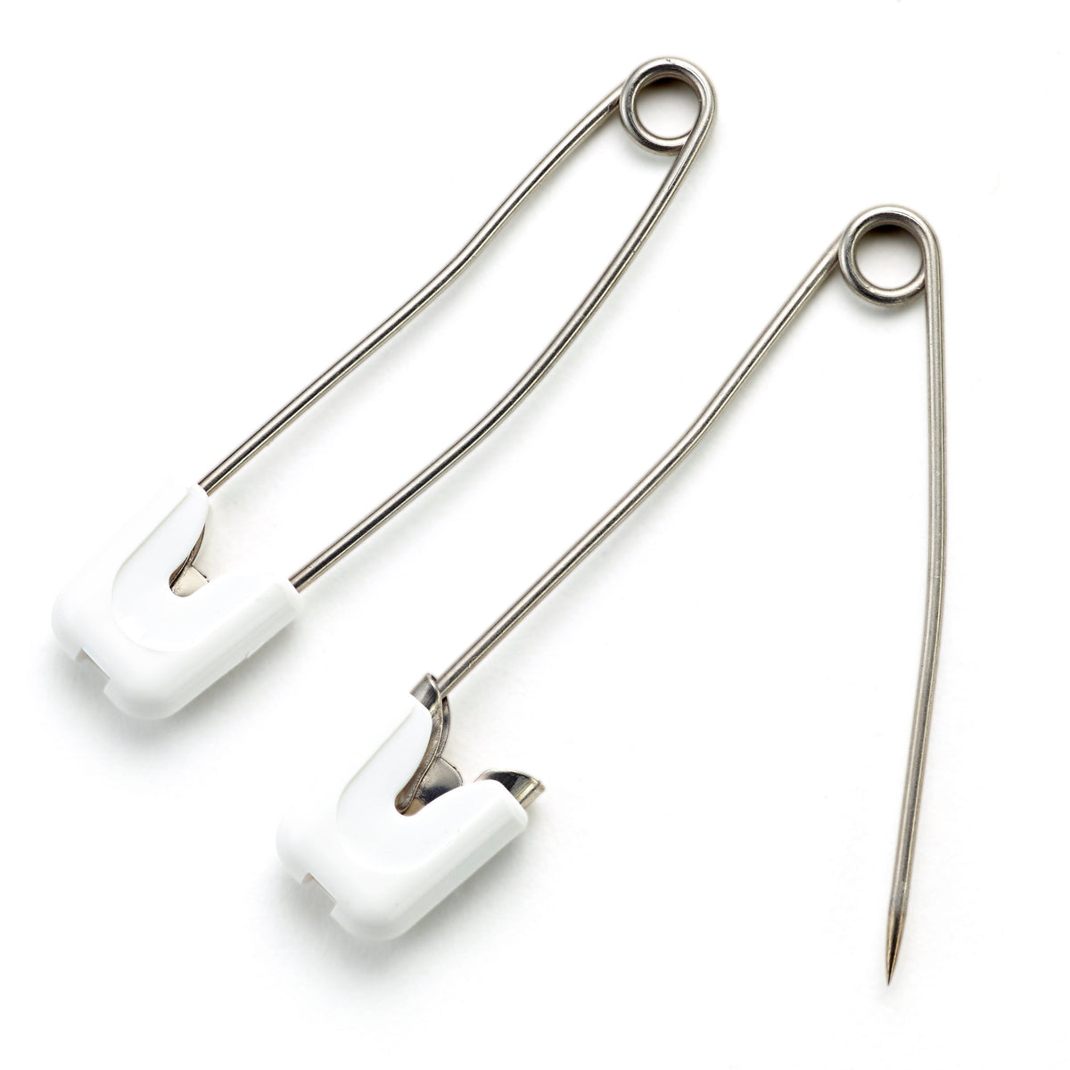 Prym Nappy Pins: Stainless Steel 55mm in White - 086103