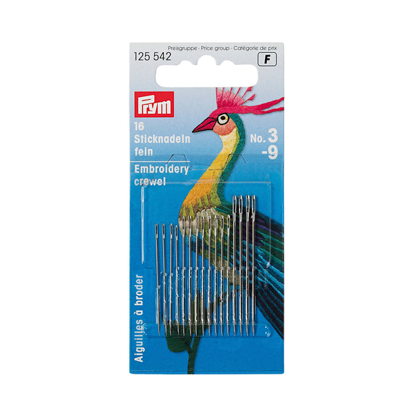 Prym Fine Embroidery Needles HT 3-9: Si-Colour Assortment - 125542
