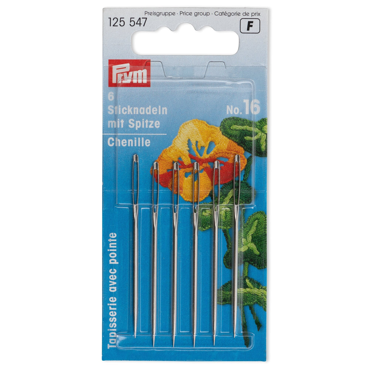 Prym Embroidery Needles Chenille Sharp No. 16 - 1.60x55mm - 125547