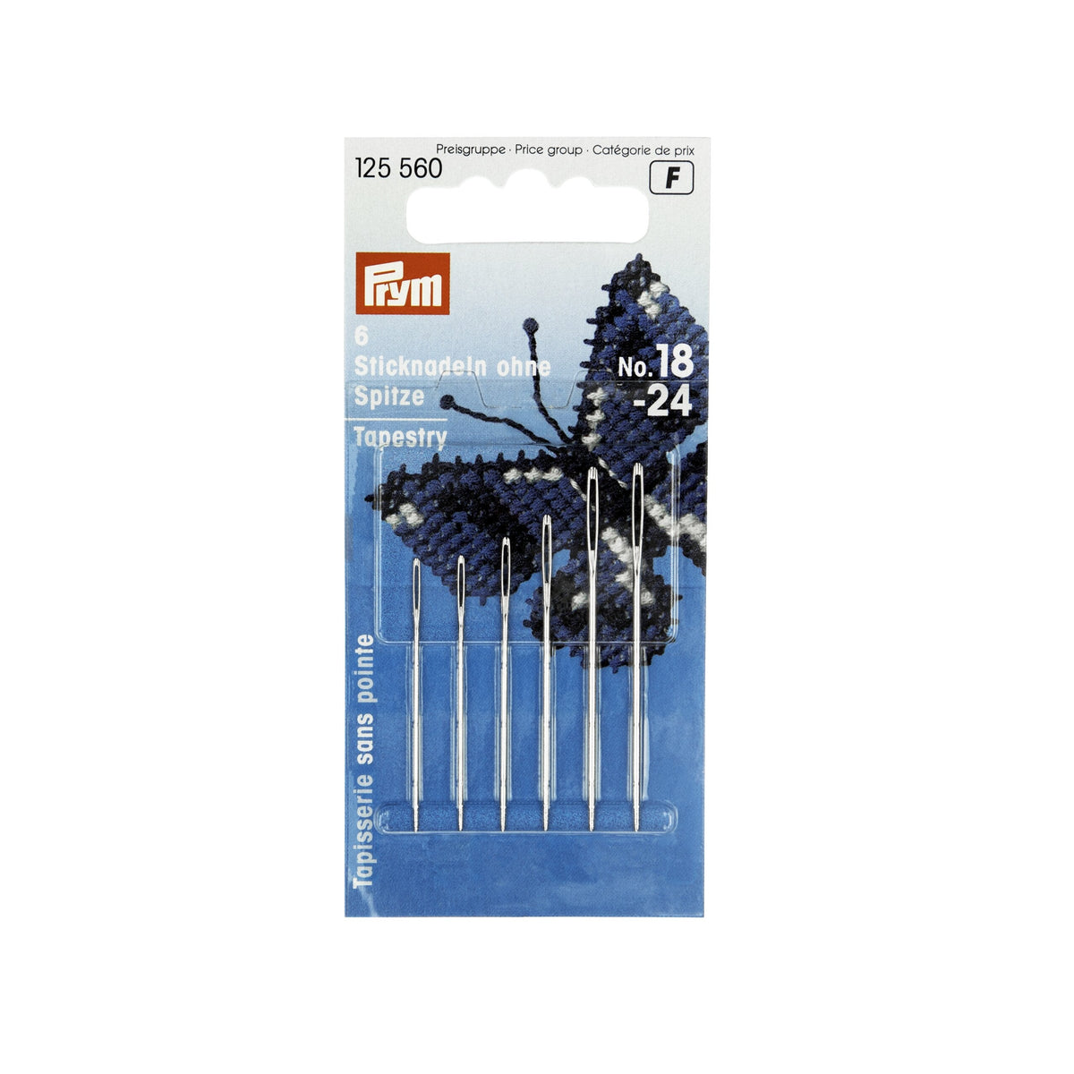 Prym Embroidery Needles: Tapestry Blunt Point No. 18-24 Assorted - 125560