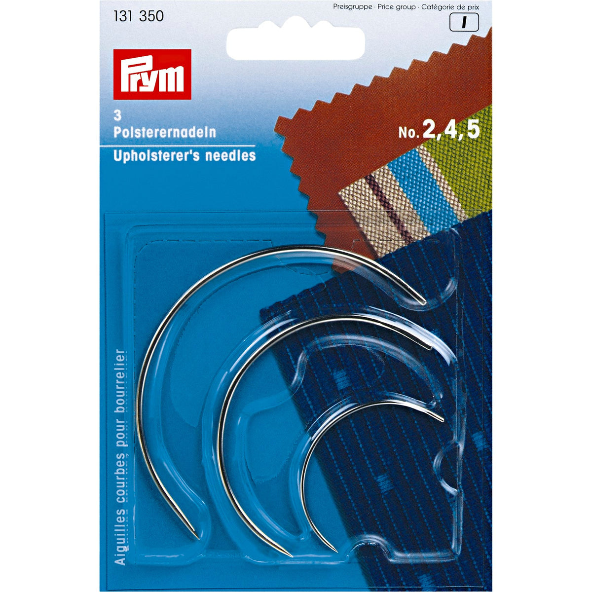Prym Curved Upholstery Needles Set - Sizes 2, 4, 5 - 131350