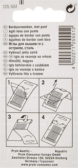 Prym Embroidery Needles: Chenille Sharp Point No. 20, 1.00x43mm - 125551