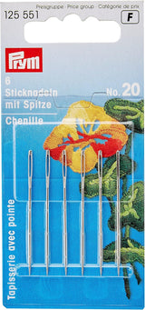 Prym Embroidery Needles: Chenille Sharp Point No. 20, 1.00x43mm - 125551