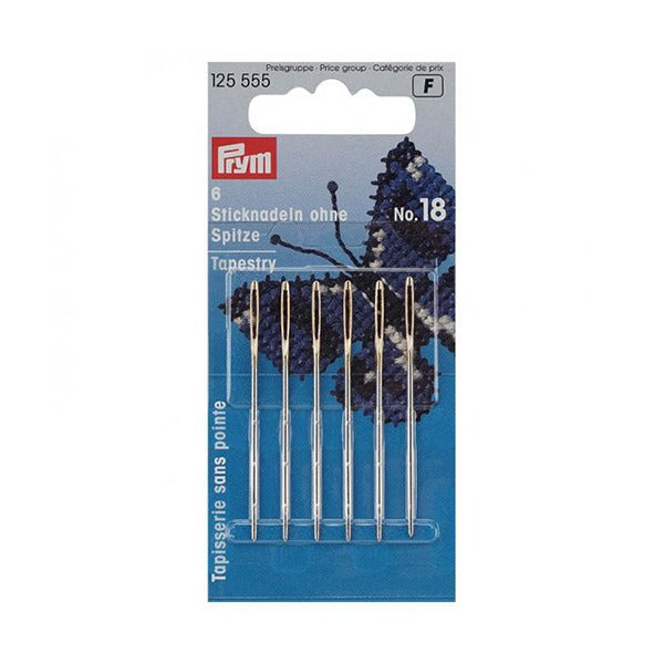 Prym Embroidery Needles: Tapestry Blunt No. 18, 1.20x50mm - 125555