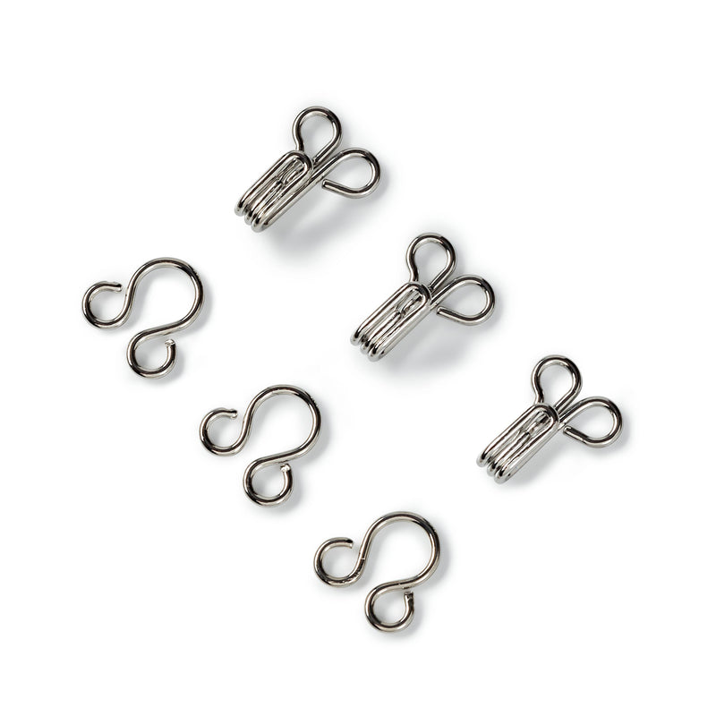 Prym Hooks and Eyes: Brass 2 Silver Colour for Secure Fastening - 263845