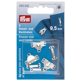 Prym Trouser & Skirt Hooks/Bars 9.5mm Silver - Quality Fasteners - 265242