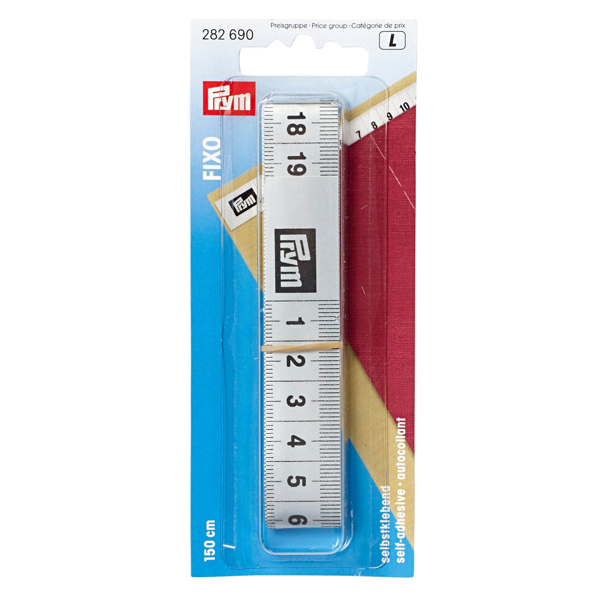 Prym Tape Measure FIXO: Self-Adhesive 150 cm for Worktops - 282690