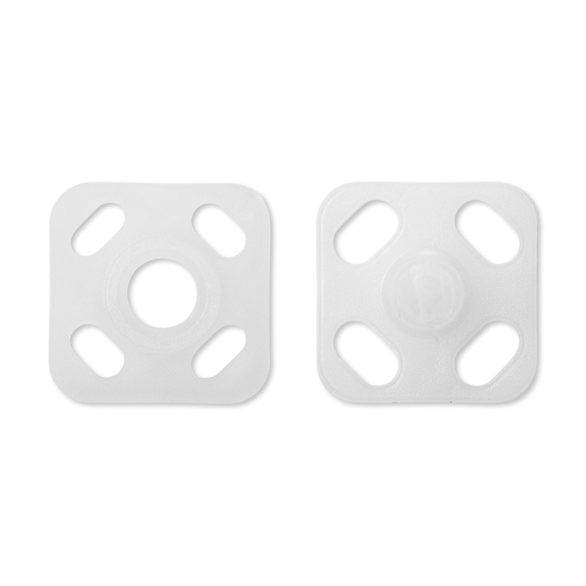 Prym Sew-On Snap Fasteners: 9mm White Plastic Squares - 347125