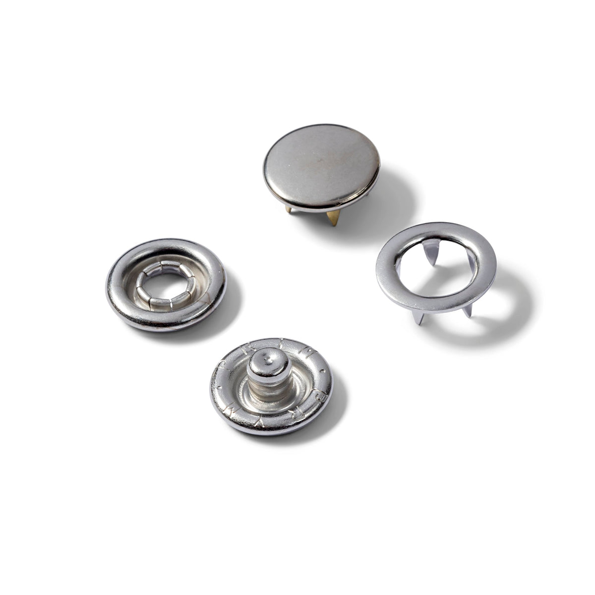 Prym Refill Packs: Brass 390120 Silver Cap 10mm - 390104