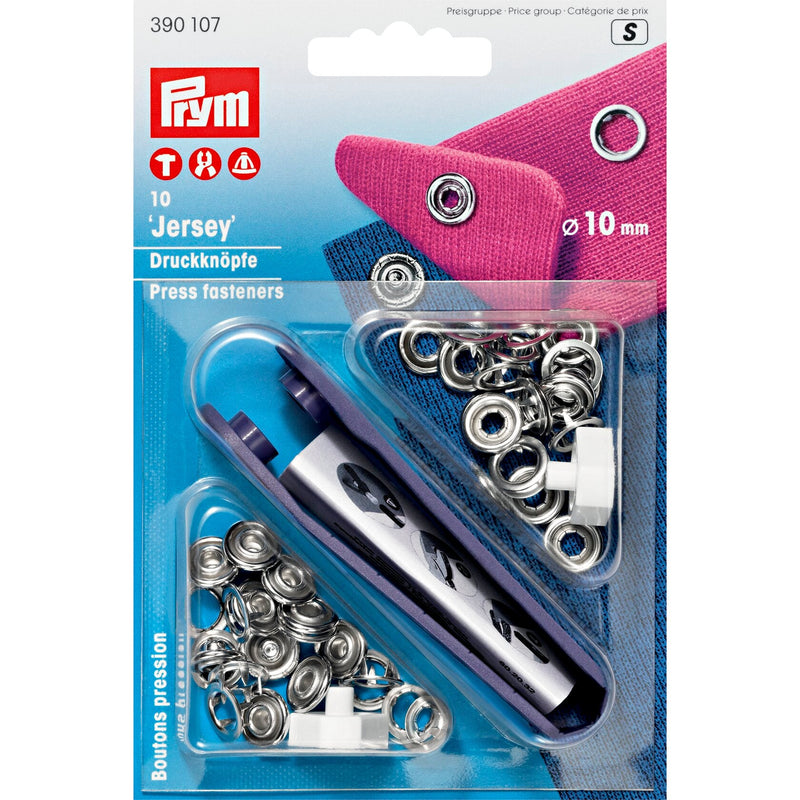 Prym Non-Sew Fasteners for Jersey, 10mm, Si-Col - 390107