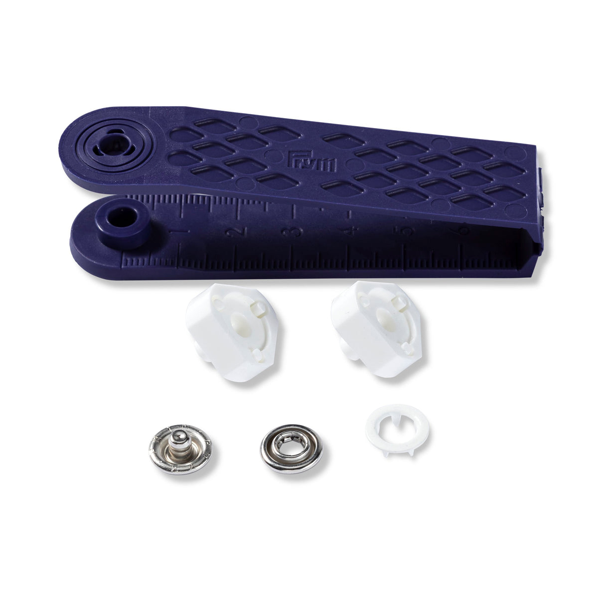 Prym Non-Sew JERSEY Brass Fasteners 10mm White Pronged Ring - 390111