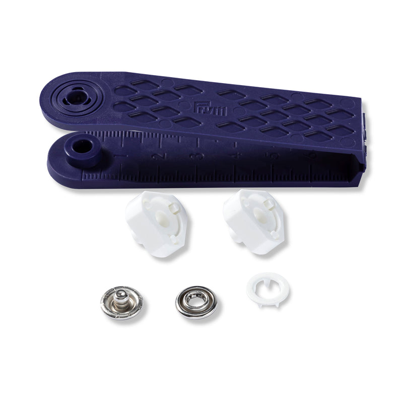 Prym Non-Sew JERSEY Brass Fasteners 10mm White Pronged Ring - 390111
