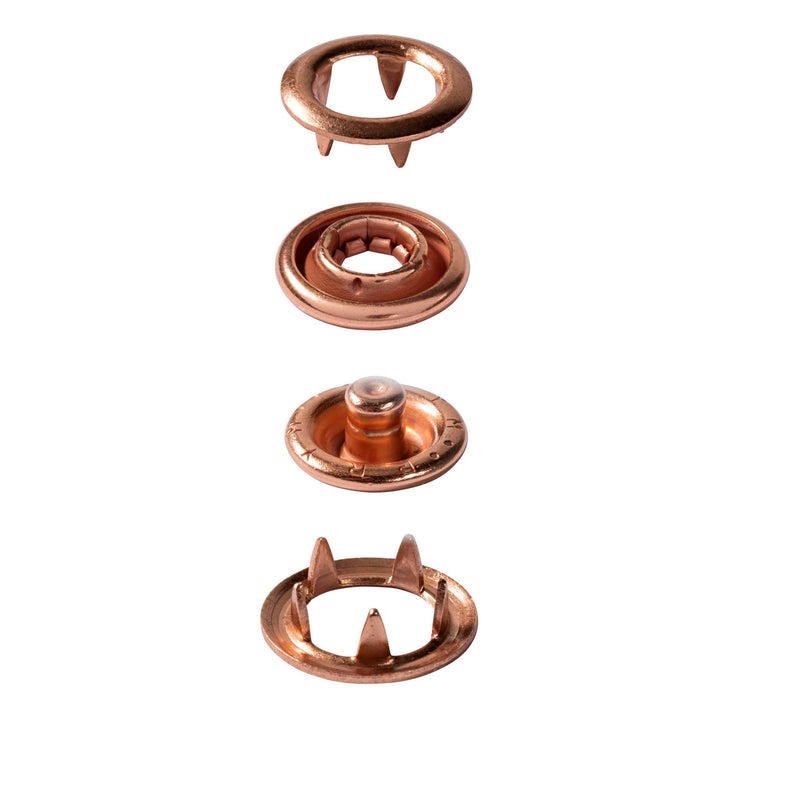 Prym Non-Sew Press Fasteners: 10mm Copper-Plated Jersey Brass - 390119