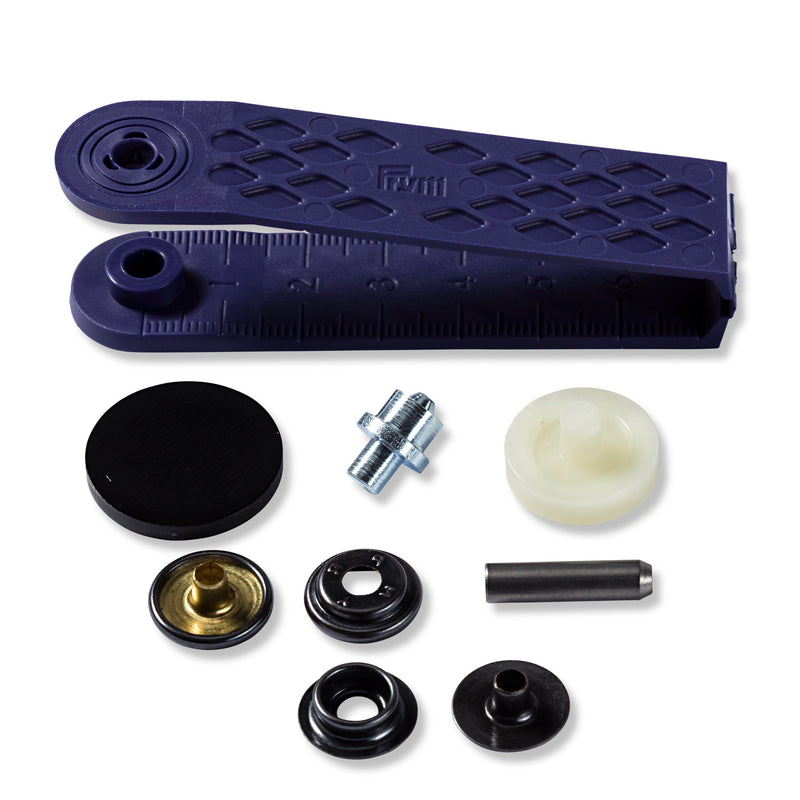 Prym Non-Sew Fasteners: Brass 15mm Black for Sport & Camping - 390200