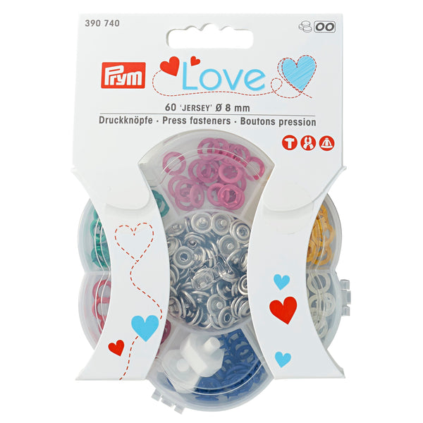 Prym: PL Jersey Colourfast Buttons 8mm in 6 Vibrant Colours - 390740
