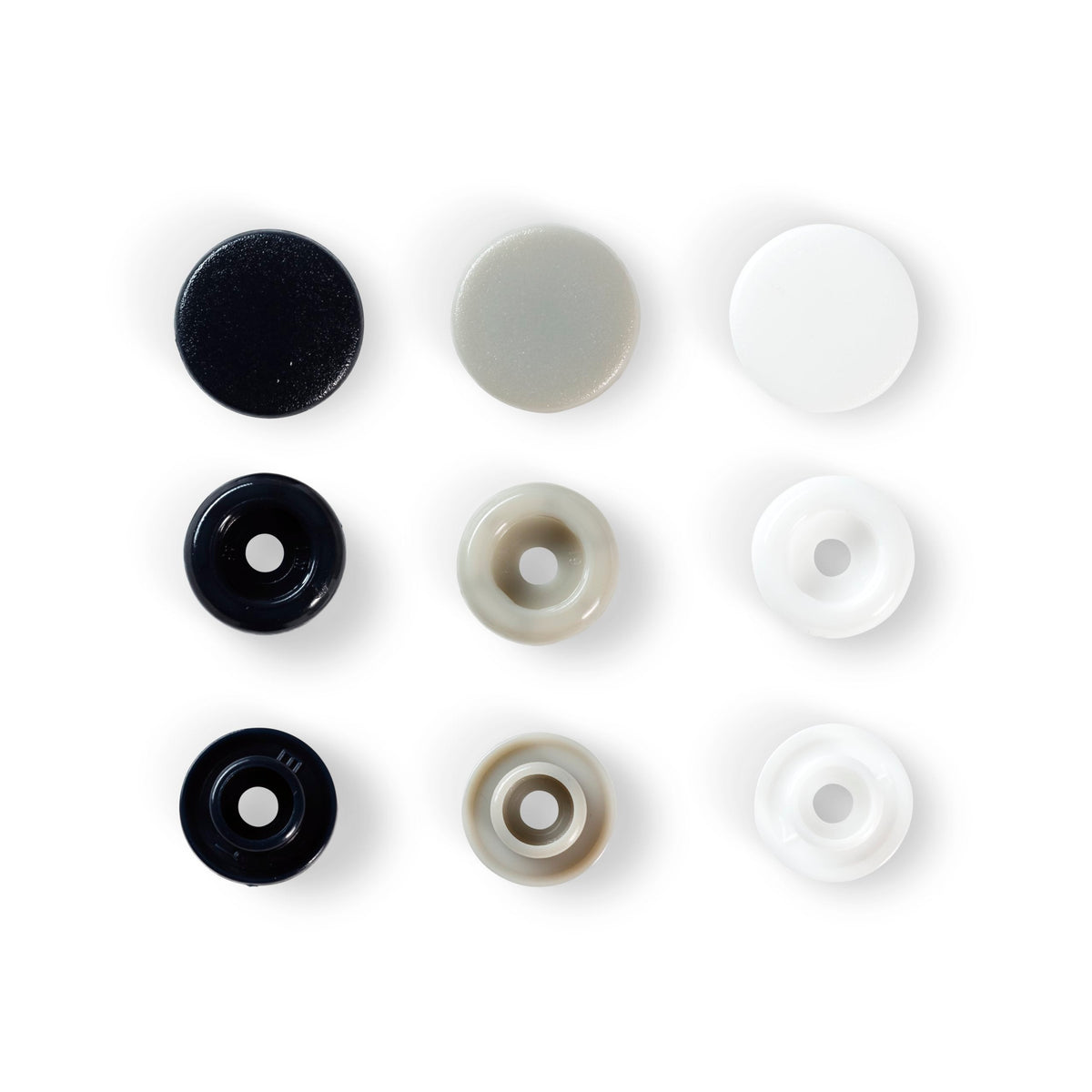 Prym Love Colouror Press Fasteners: Navy Blue/Grey/White 12.4mm - 393008