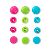 Prym Love Colourful Press Fasteners: Flower 13.6mm Turq/Green/Pink - 393081