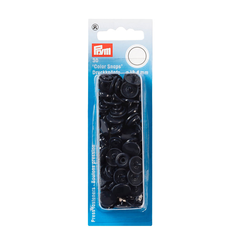 Prym Non-Sew Colour Snaps 12.4mm Navy: Easy Fastening Solution - 393102