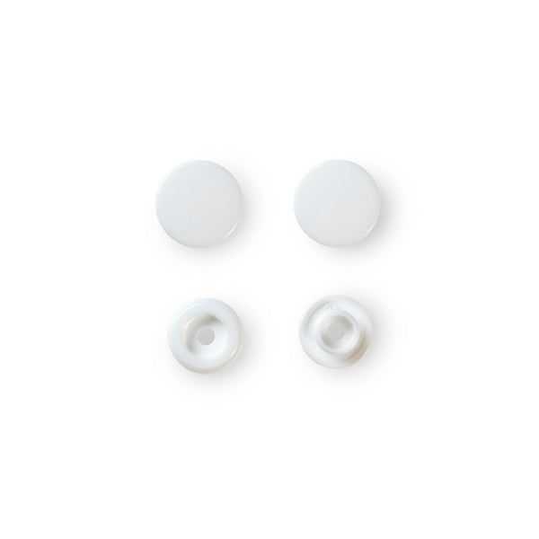 Prym Non-Sew Colour Snaps 12.4mm White: Easy Fastening Solution - 393103
