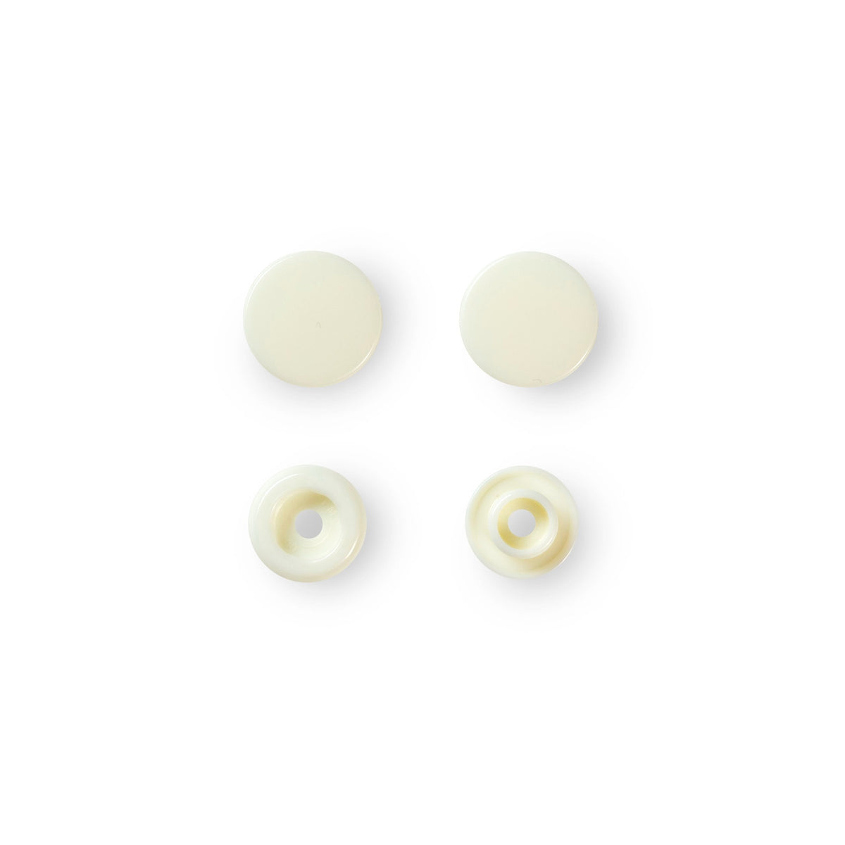 Prym Non-Sew Colour Snaps 12.4mm Pearl: Easy Fastening Solution - 393122
