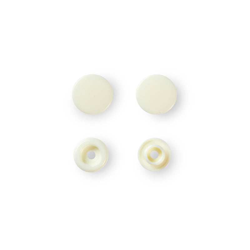 Prym Non-Sew Colour Snaps 12.4mm Pearl: Easy Fastening Solution - 393122