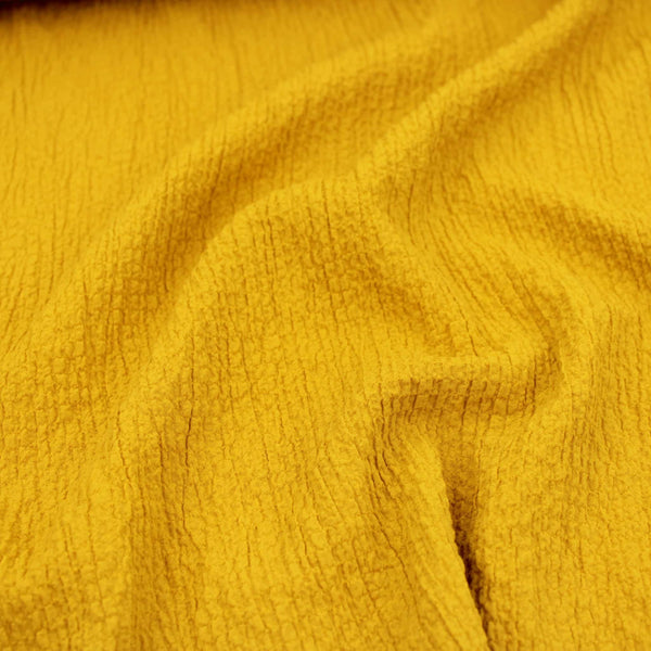 Plain Solid Rayon Crinkle Seersucker - Gold